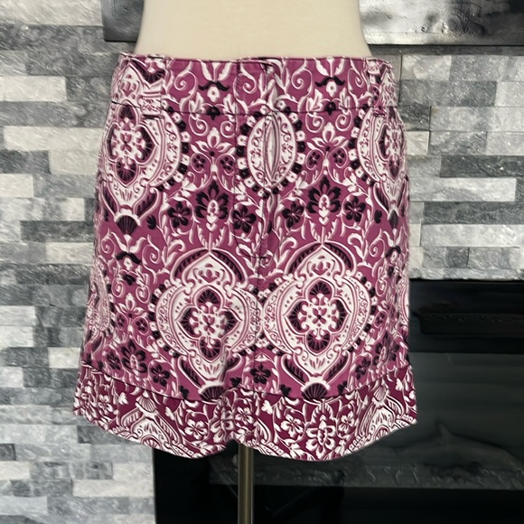 Ann Taylor Loft Size 6 Pink Floral Mini Skirt - Picture 1 of 8